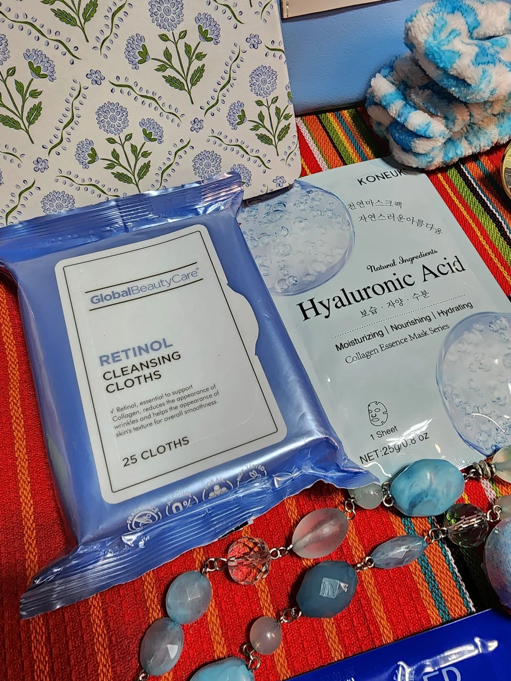 Blue Spa & Self-Care Beauty Bundle | Skincare Accessories & Pampering Set